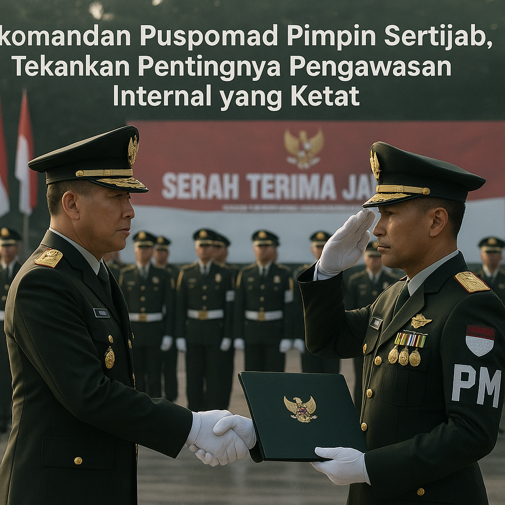 Komandan Puspomad Pimpin Sertijab, Tekankan Pentingnya Pengawasan Internal yang Ketat