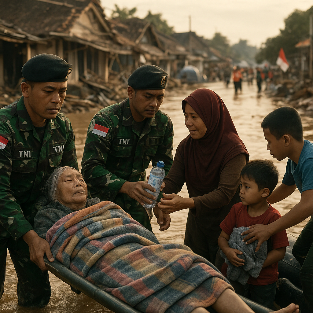 Prajurit TNI Bantu Korban Bencana, Bukti Abdi Untuk Rakyat Tanpa Pamrih
