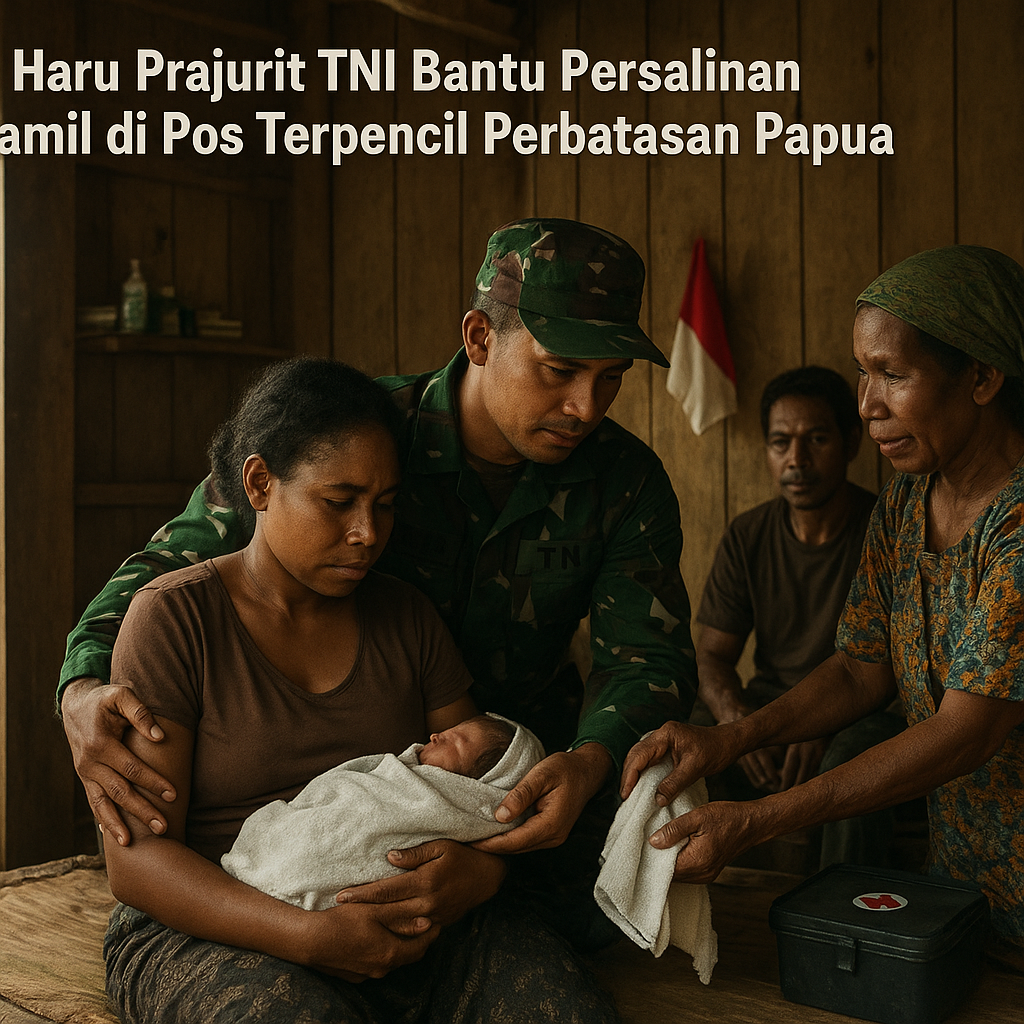 Kisah Haru Prajurit TNI Bantu Persalinan Ibu Hamil di Pos Terpencil Perbatasan Papua