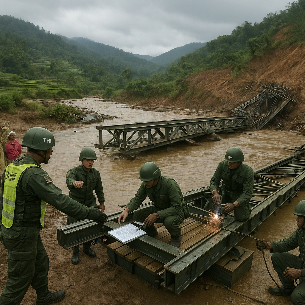 Prajurit TNI dari Batalyon Zeni Tempur Bangun Jembatan Darurat dalam 24 Jam, Hubungkan Dusun Terisolasi setelah Jembatan Induk Putus