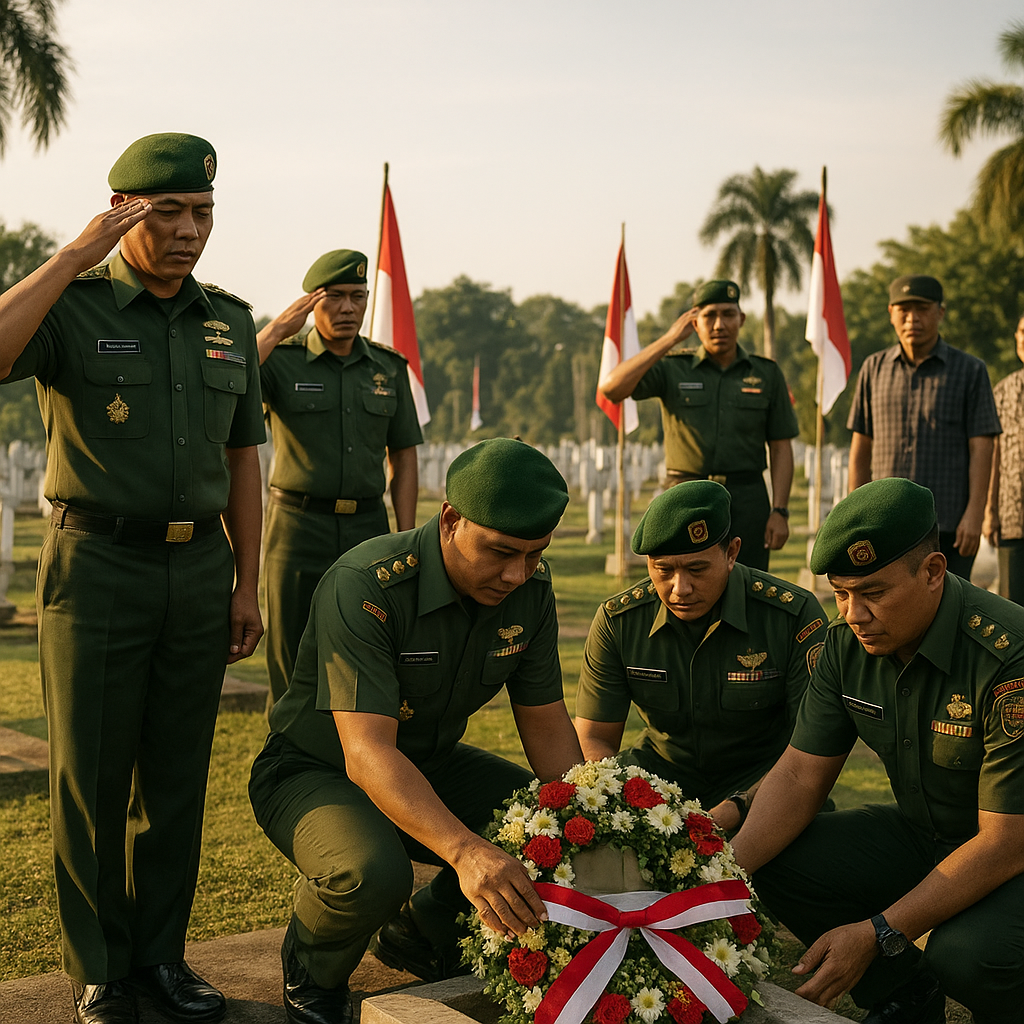 Kenang Jasa Pahlawan, Rombongan Kodam XIII/Merdeka Gelar Ziarah ke TMP Jelang HUT ke-68