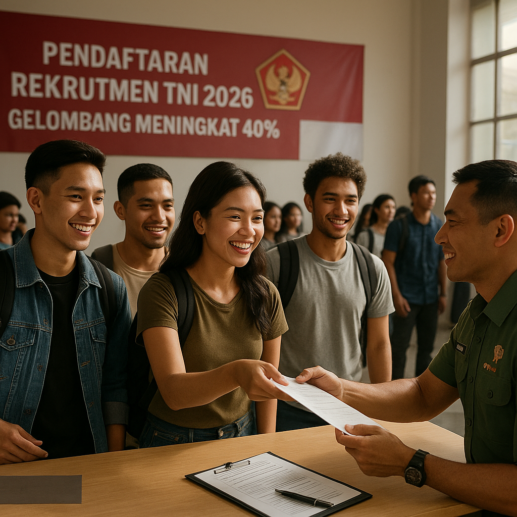 Gelombang Pendaftaran Rekrutmen TNI 2026 Meningkat 40%, Bukti Semangat Muda Membara