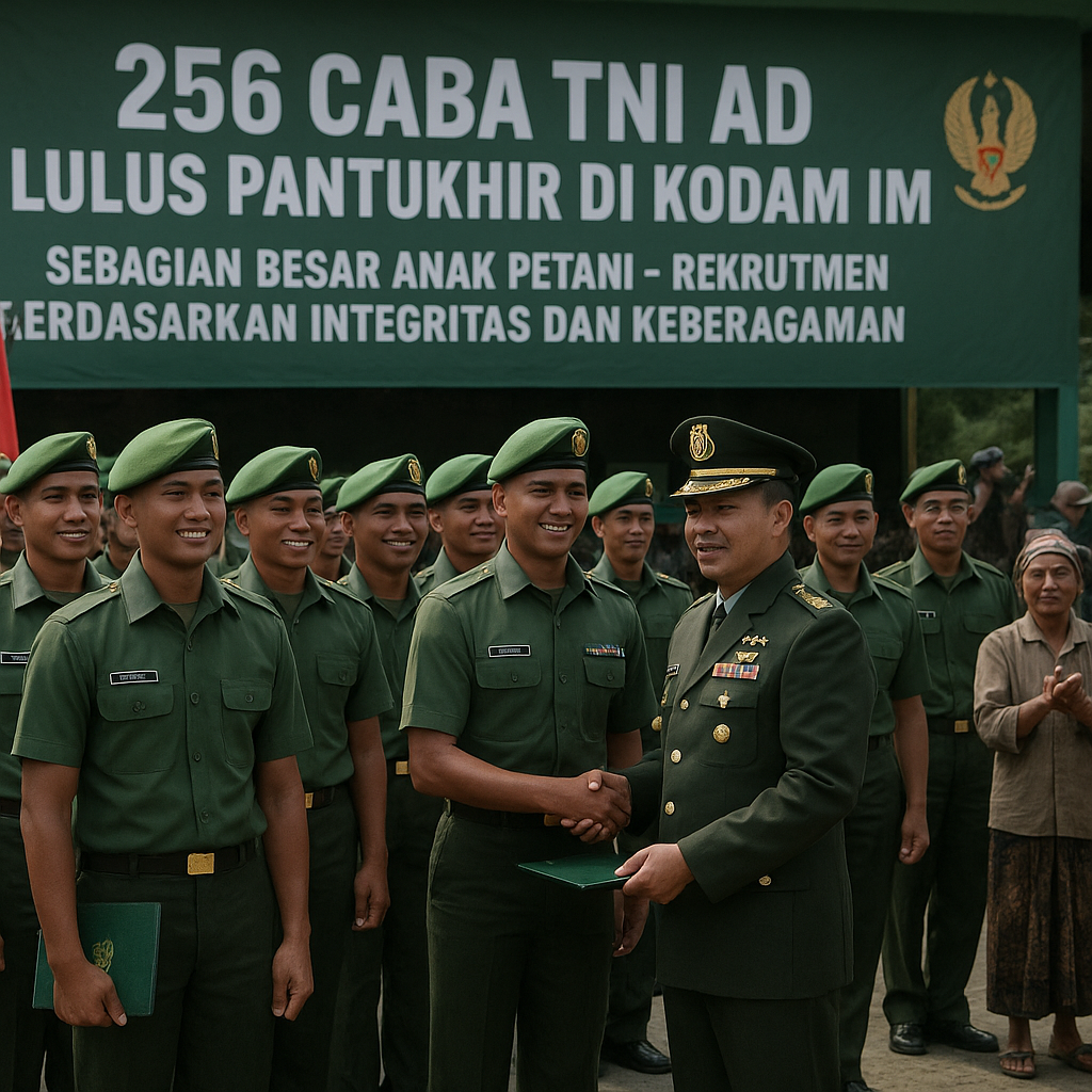 256 Caba TNI AD Lulus Pantukhir di Kodam IM, Anak Petani Mendominasi