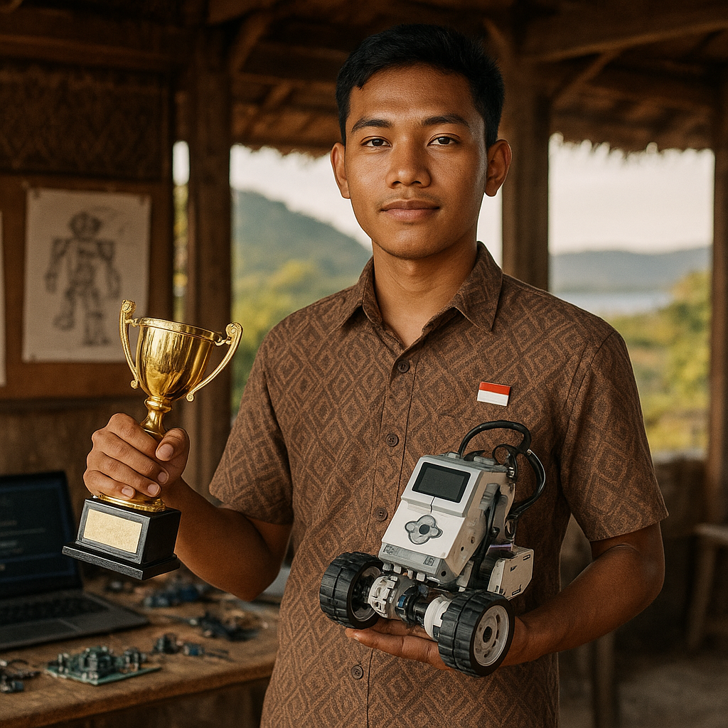 Pemuda Desa di Lombok Raih Juara Kompetisi Robotik Nasional, Ingin Kembangkan Teknologi untuk Pertahanan Negara