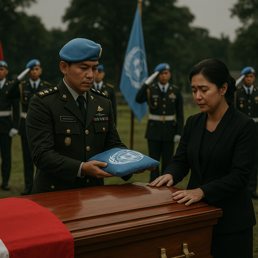 Upacara Penghormatan Terakhir untuk Prajurit TNI Gugur dalam Tugas Perdamaian Dunia