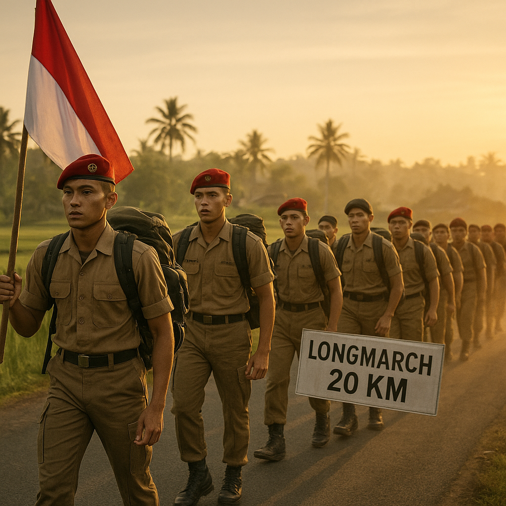 Praja IPDN Lakukan Longmarch 20 KM, Ukir Semangat Pantang Menyerah di Usia Muda