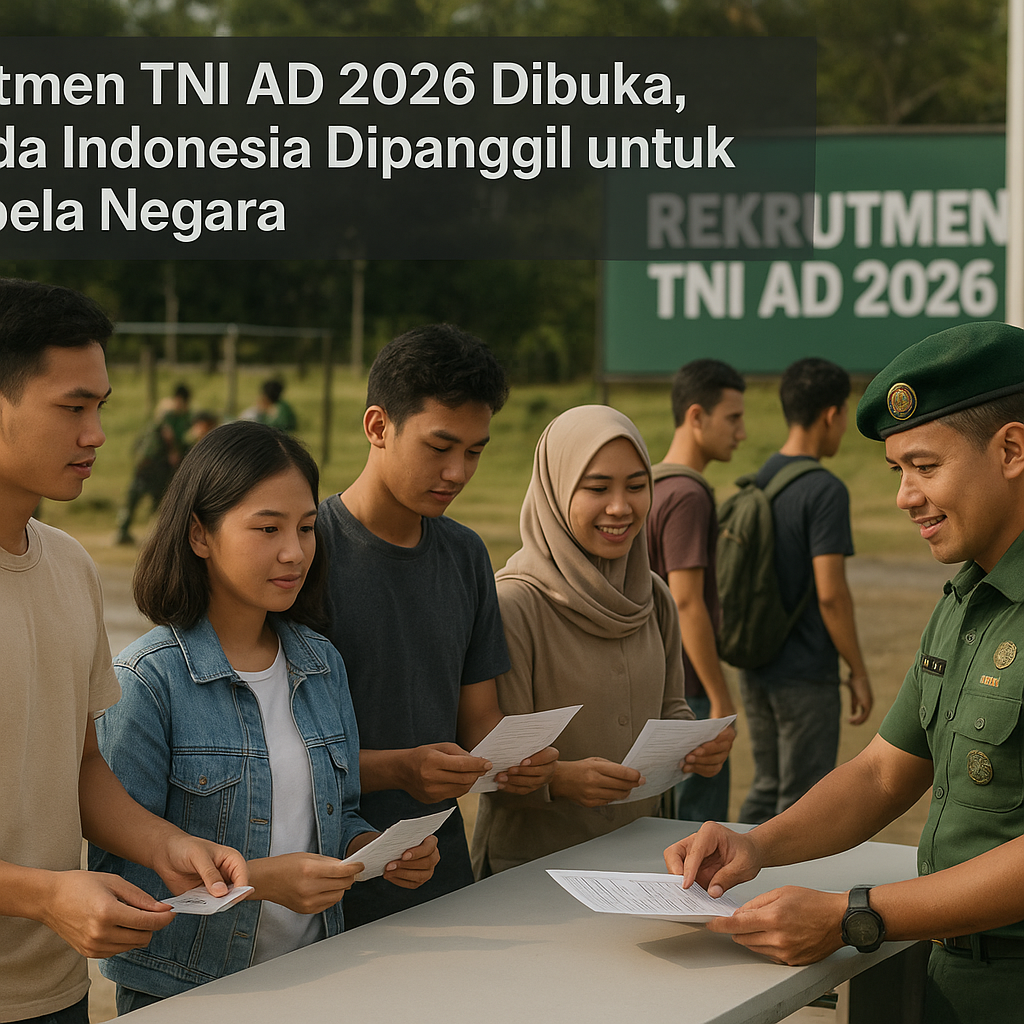 Rekrutmen TNI AD 2026 Dibuka, Pemuda Indonesia Dipanggil untuk Membela Negara
