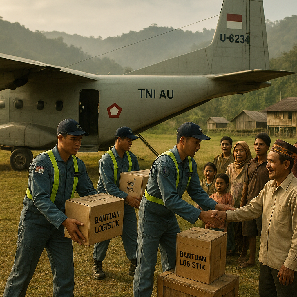 Pesawat TNI AU Angkut Logistik dan Harapan untuk Masyarakat Perbatasan Krayan