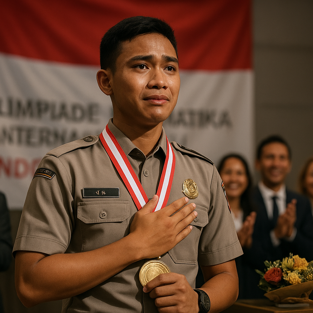 Bhayangkara Muda Raih Medali Emas Olimpiade Internasional, Persembahkan untuk Lagu Kebangsaan