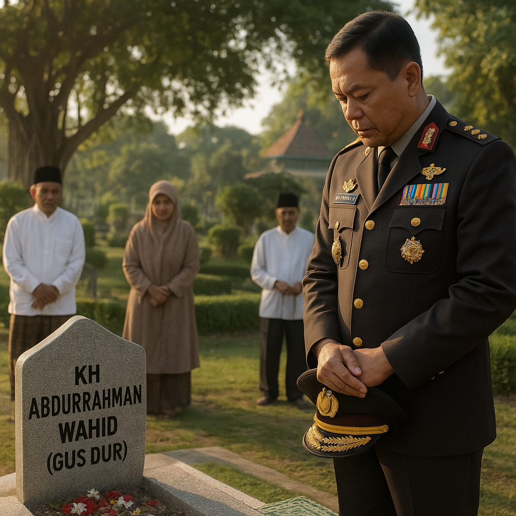 Sambut Hari Bhayangkara ke-80, Kapolri Ziarah ke Makam Gus Dur di Tebuireng Jombang