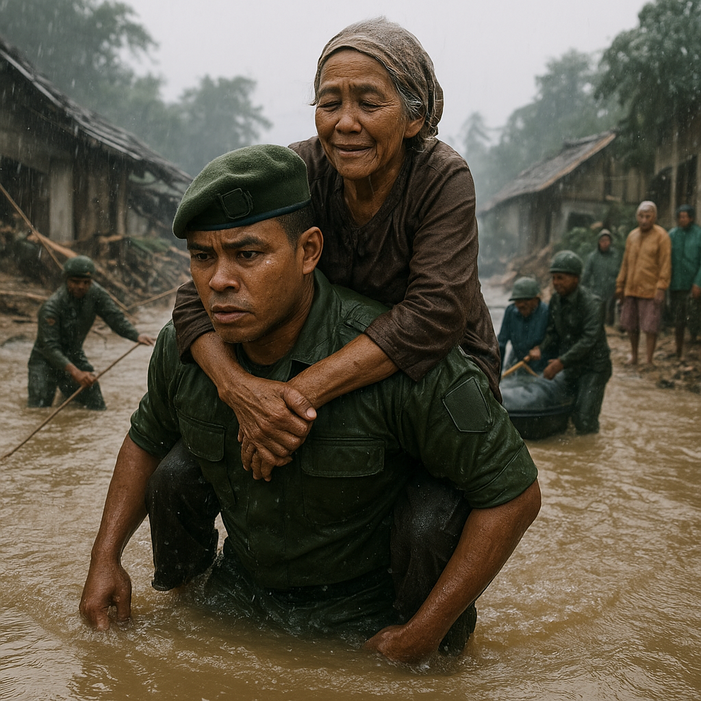 Kisah Heroik Prajurit TNI yang Rela Berkorban Menyelamatkan Warga dari Banjir Bandang