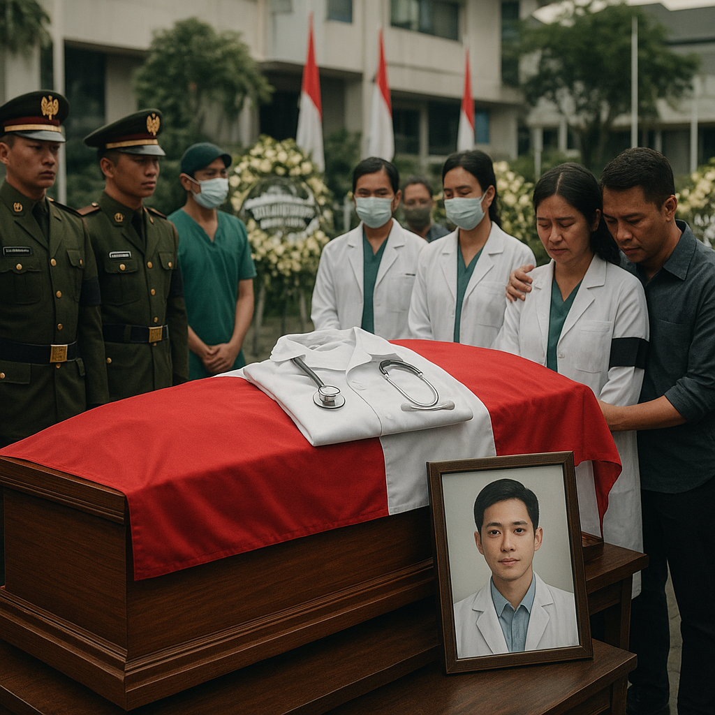 Upacara Penghormatan Terakhir untuk Pahlawan Kesehatan yang Gugur saat Bertugas di Daerah Konflik