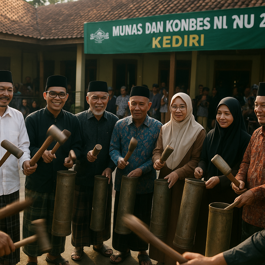 Unik, Sembilan Tabuhan Kentongan Eks Bom Belanda Awali Munas dan Konbes NU 2026 di Kediri