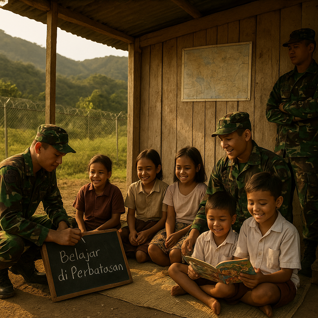 Kisah Haru Prajurit TNI di Perbatasan: Mengajar Anak-Anak Sambil Berjaga, Wujud Nyata Pengabdian Tanpa Pamrih