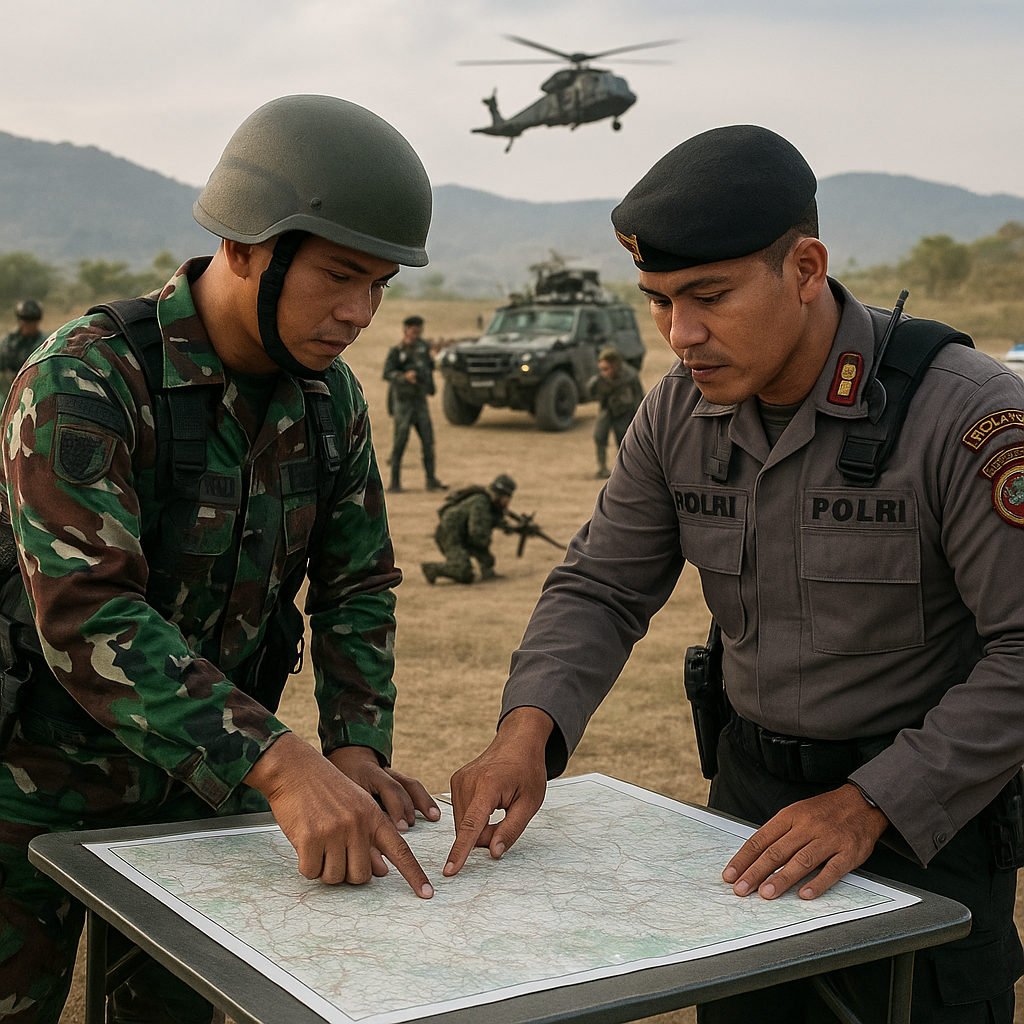 Latihan Gabungan TNI-Polri Perkuat Sinergi Penanganan Ancaman di Perbatasan