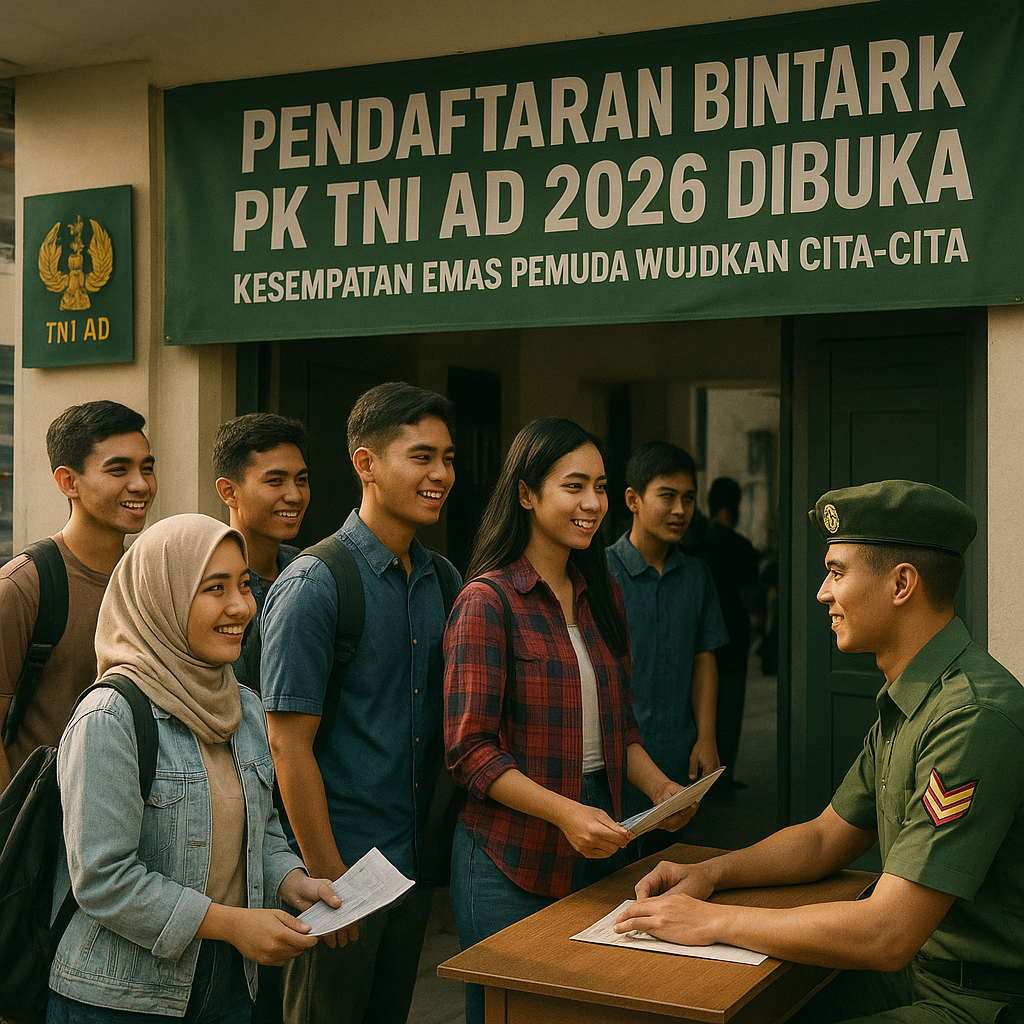 Pendaftaran Bintara PK TNI AD 2026 Dibuka, Kesempatan Emas Pemuda Wujudkan Cita-cita