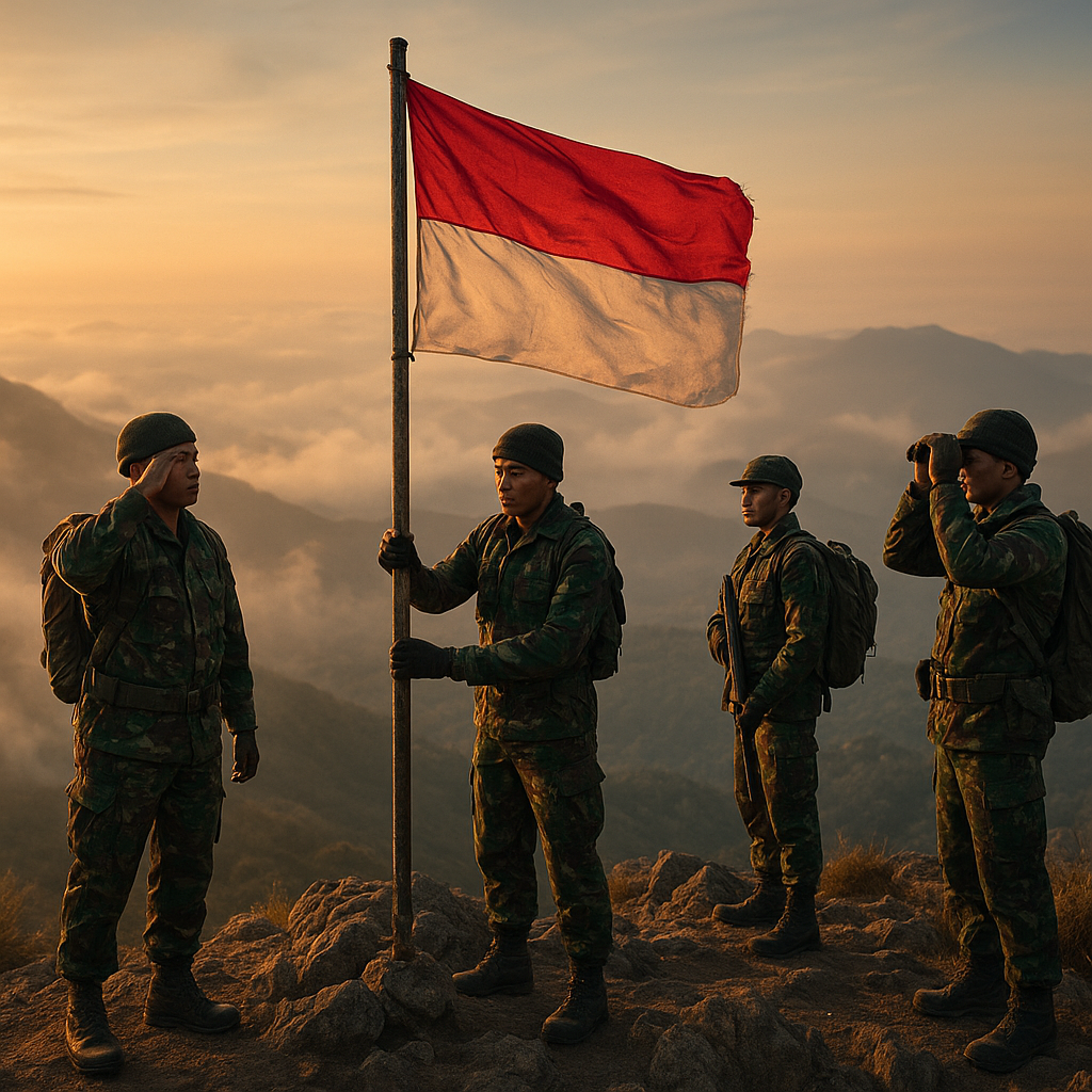 Jejak Heroik Prajurit TNI AD di Perbatasan: Lima Tahun Menjaga Tiang Merah Putih di Puncak Gunung