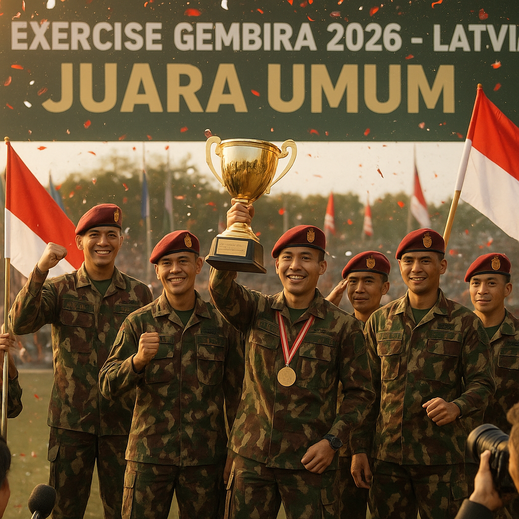 Pasukan Khusus Kopassus Raih Juara Umum Lomba Gembira di Latvia