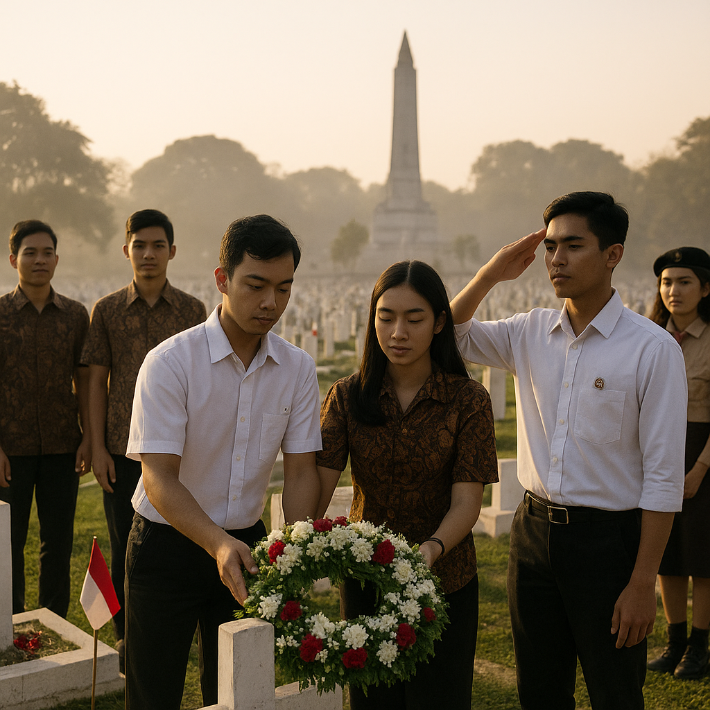 Napak Tilas Sejarah: Pemuda Ziarah ke Makam Pahlawan, Kobarkan Semangat Juang 45