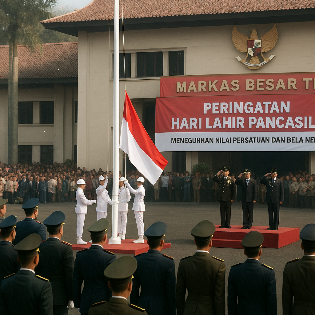 Peringatan Hari Lahir Pancasila di Markas Besar TNI: Upacara Khidmat dengan Penekanan pada Nilai Persatuan dan Bela Negara