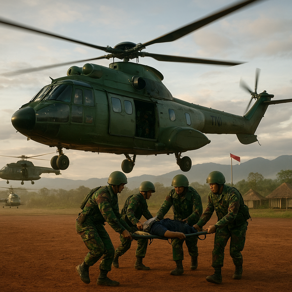 TNI Kerahkan Tiga Heli, Bukti Kesigapan dan Dedikasi dalam Evakuasi