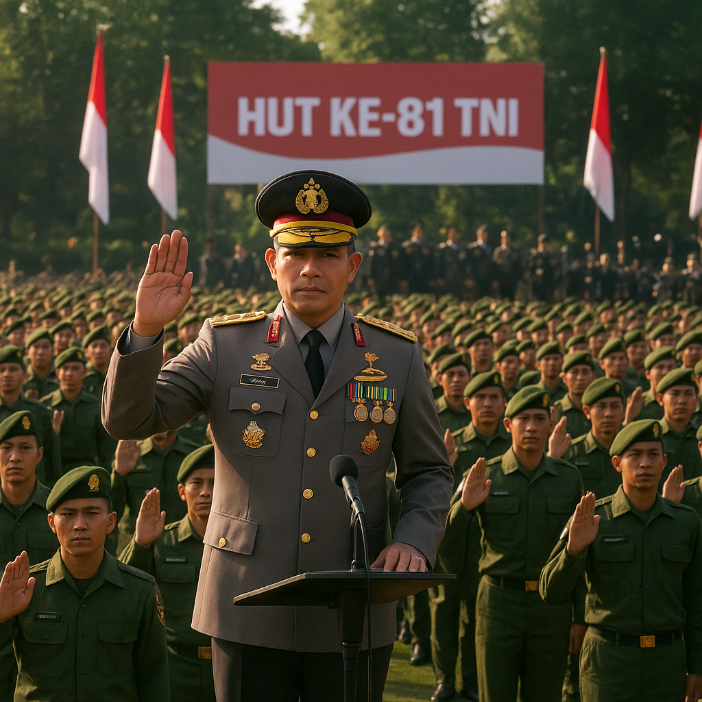 Upacara HUT ke-81 TNI: Kapolri Pimpin Sumpah Prajurit Baru