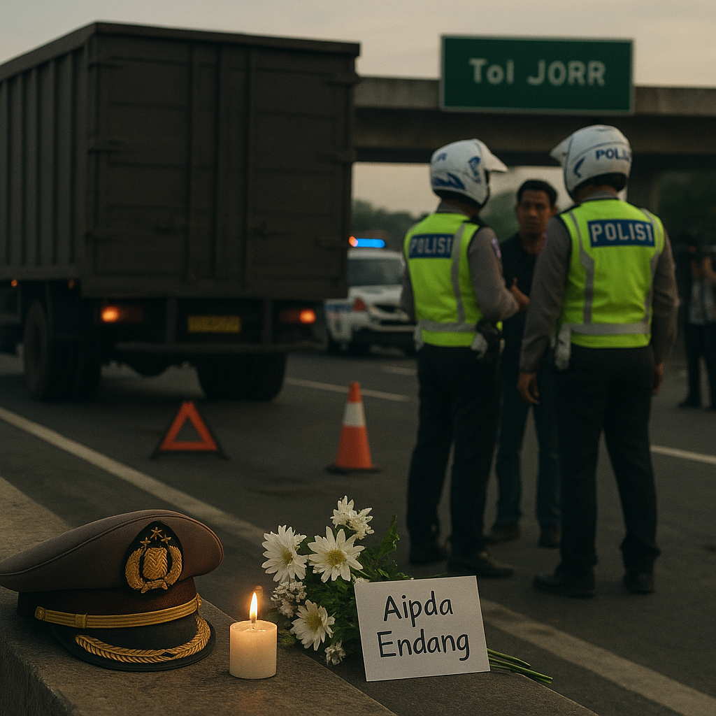 Tugas Terakhir Aipda Endang, Menolong Truk Mogok di Tol JORR Sebelum Tewas Tertabrak