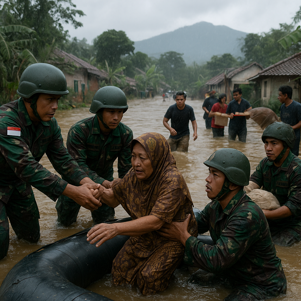 Prajurit TNI AD Bantu Korban Banjir di Garut: Semangat Gotong Royong di Tengah Bencana