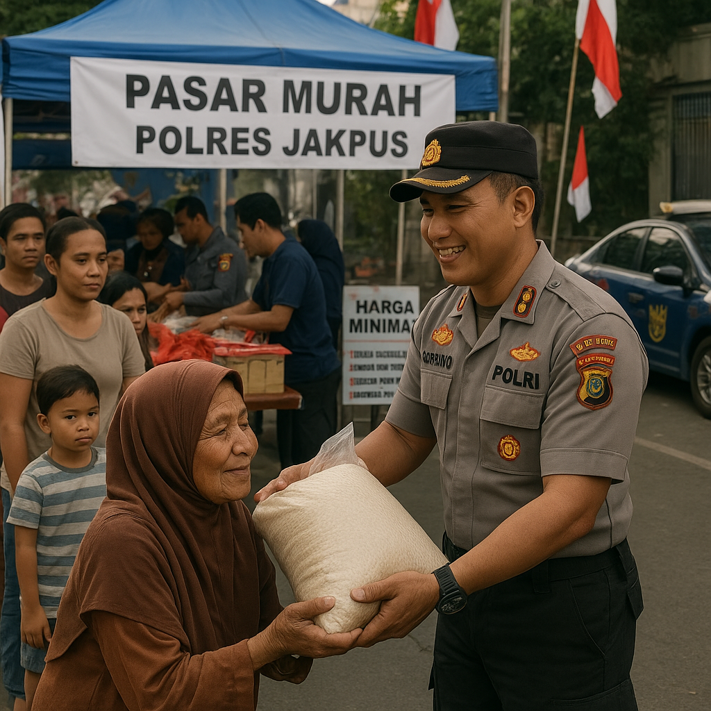 Polres Jakpus Gelar Pasar Murah, Bentuk Kasih Sayang Bhayangkara kepada Rakyat Kecil