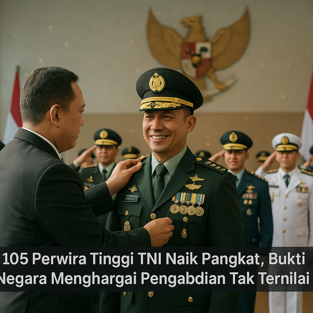 105 Perwira Tinggi TNI Naik Pangkat, Bukti Negara Menghargai Pengabdian Tak Ternilai