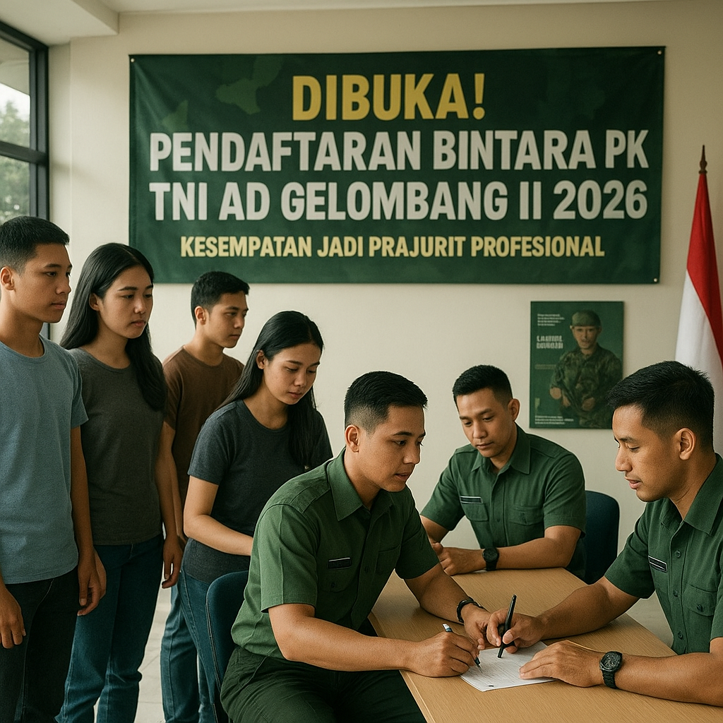 Dibuka! Pendaftaran Bintara PK TNI AD Gelombang II 2026, Kesempatan Jadi Prajurit Profesional