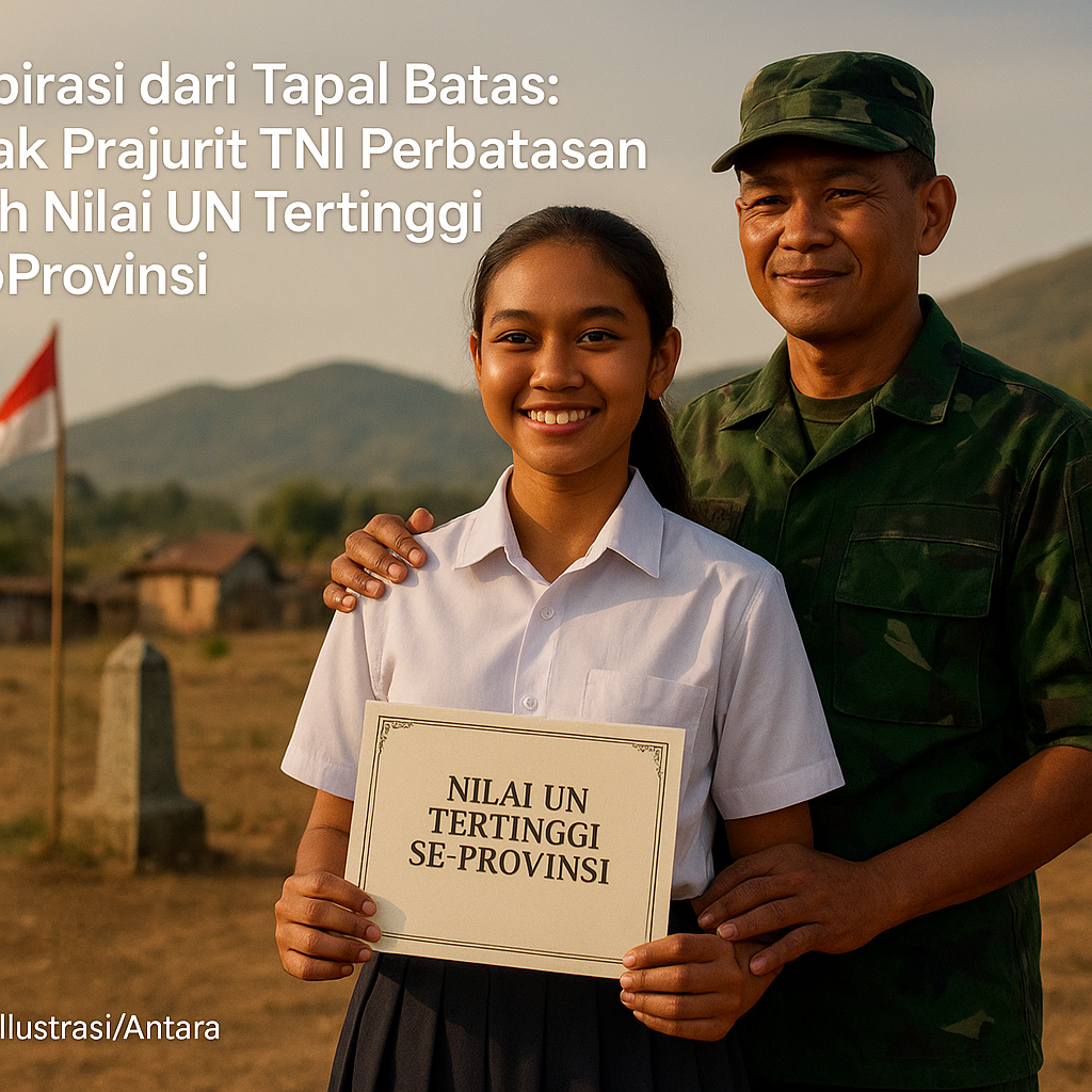 Inspirasi dari Tapal Batas: Anak Prajurit TNI Perbatasan Raih Nilai UN Tertinggi Se-Provinsi