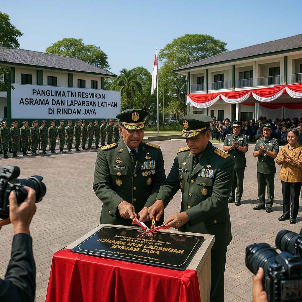 Panglima TNI Resmikan Asrama dan Lapangan Latihan Baru di Rindam Jaya, Tingkatkan Kualitas Pendidikan Bela Negara