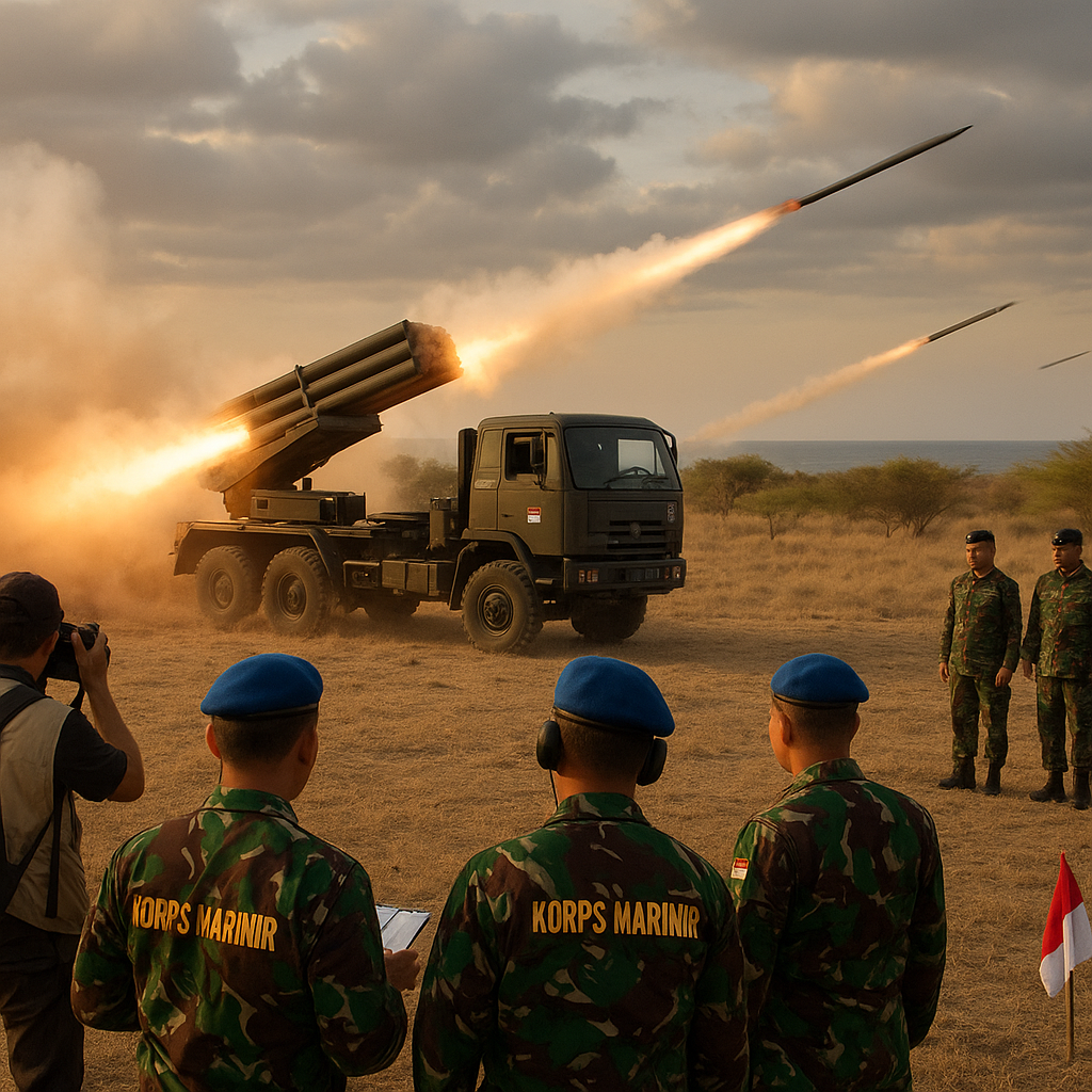TNI AL Uji Keperkasaan Roket 122 MM Serbia, Siap Siaga Perkuat Alutsista Marinir