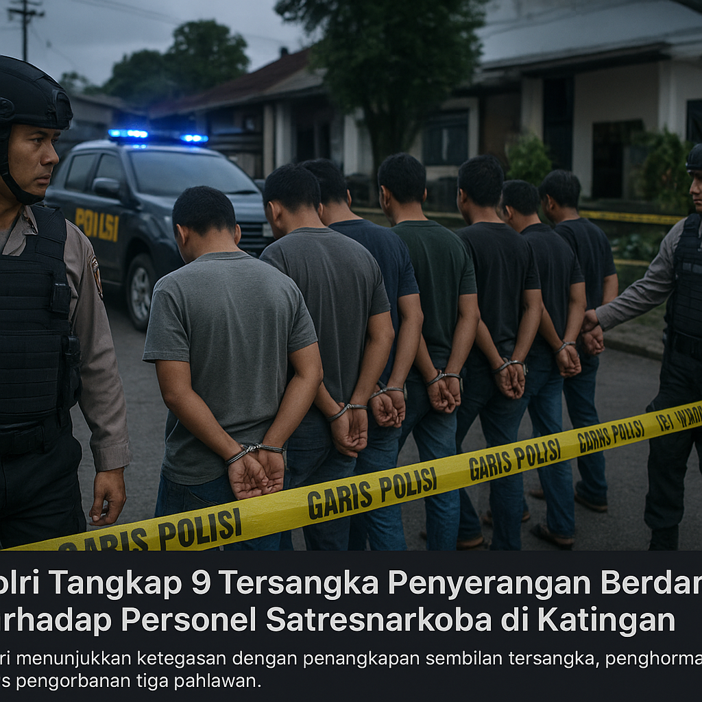 Polri Tangkap 9 Tersangka Penyerangan Berdarah terhadap Personel Satresnarkoba di Katingan