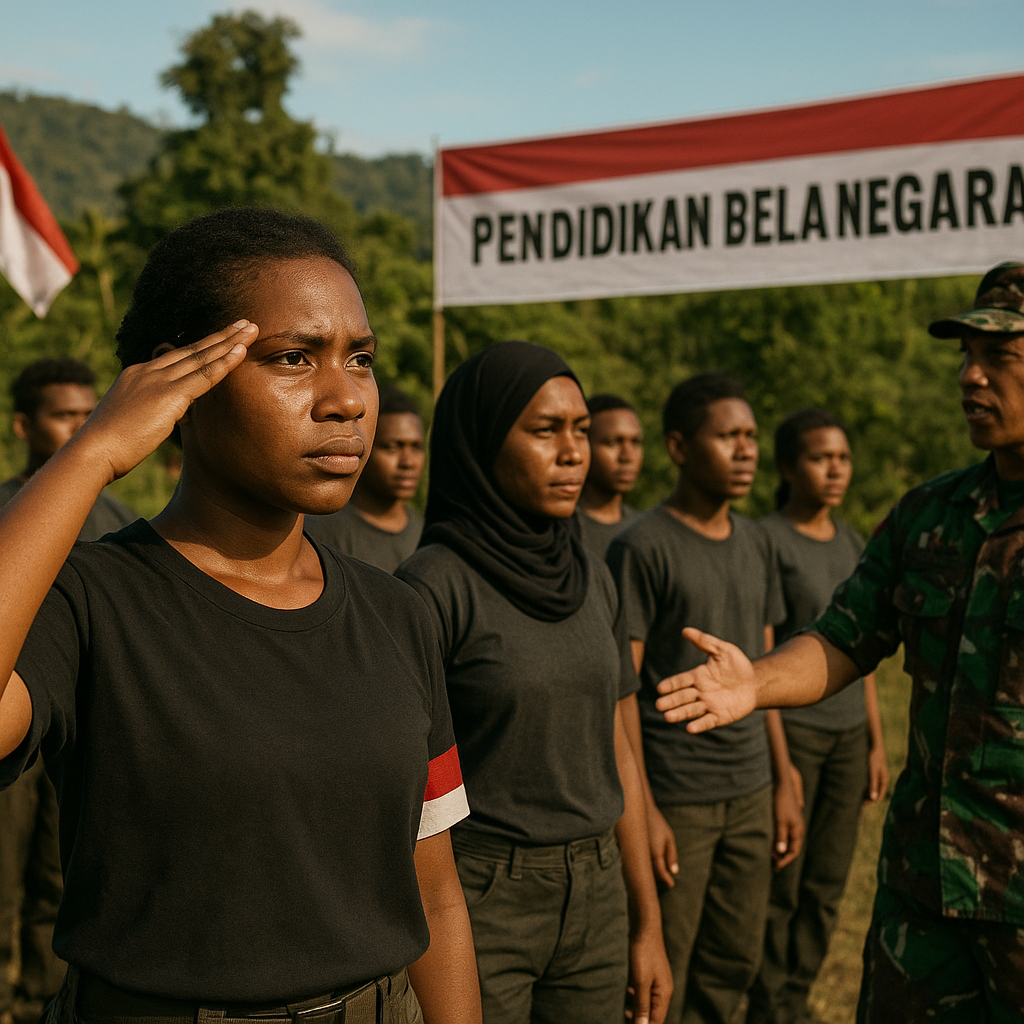 Generasi Muda Papua Berlomba Ikuti Pendidikan Bela Negara yang Digelar TNI