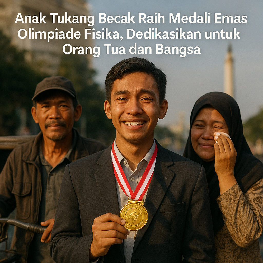 Anak Tukang Becak Raih Medali Emas Olimpiade Fisika, Dedikasikan untuk Orang Tua dan Bangsa