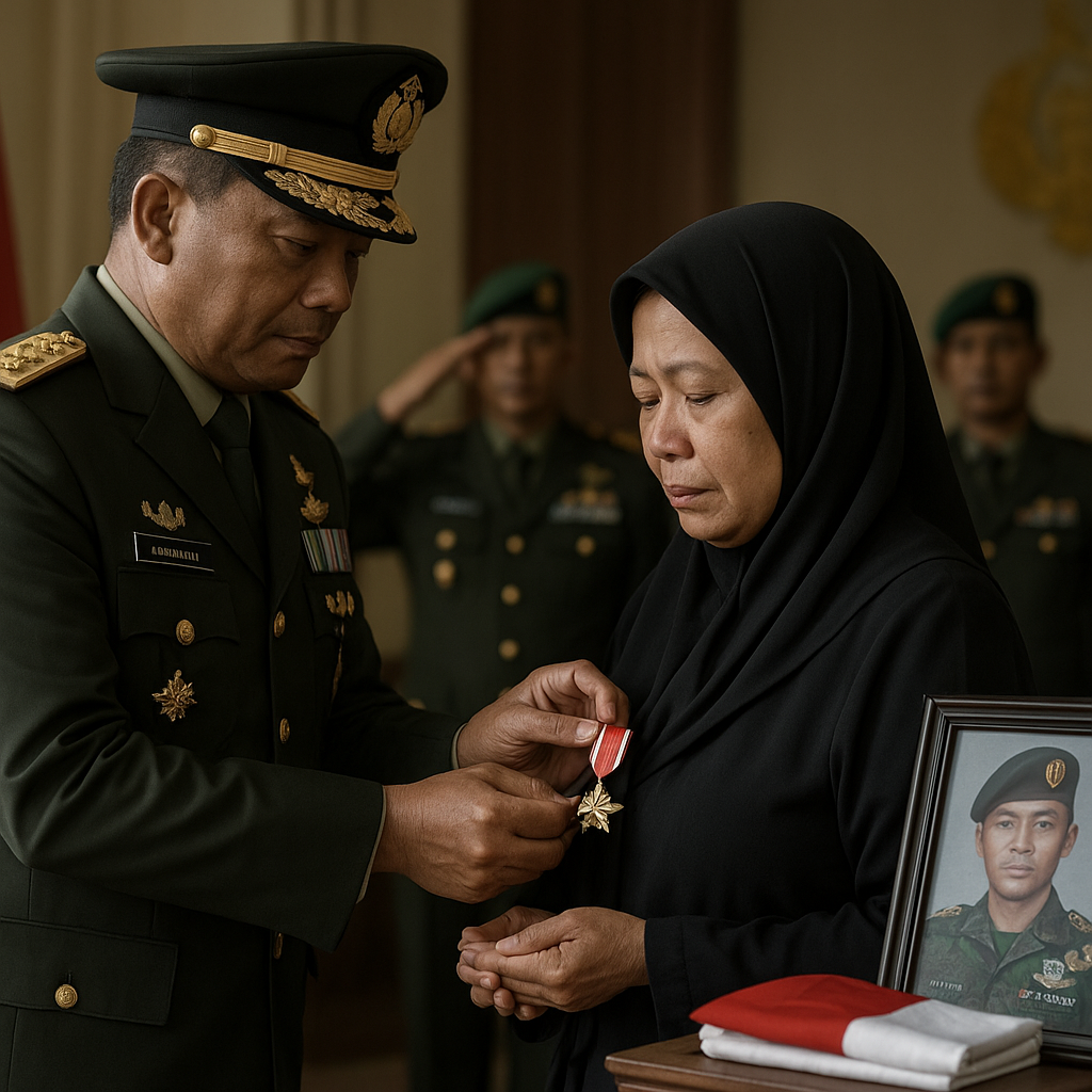 Panglima TNI Berikan Penghargaan Kepada Prajurit yang Gugur dalam Kontak Senjata di Perbatasan