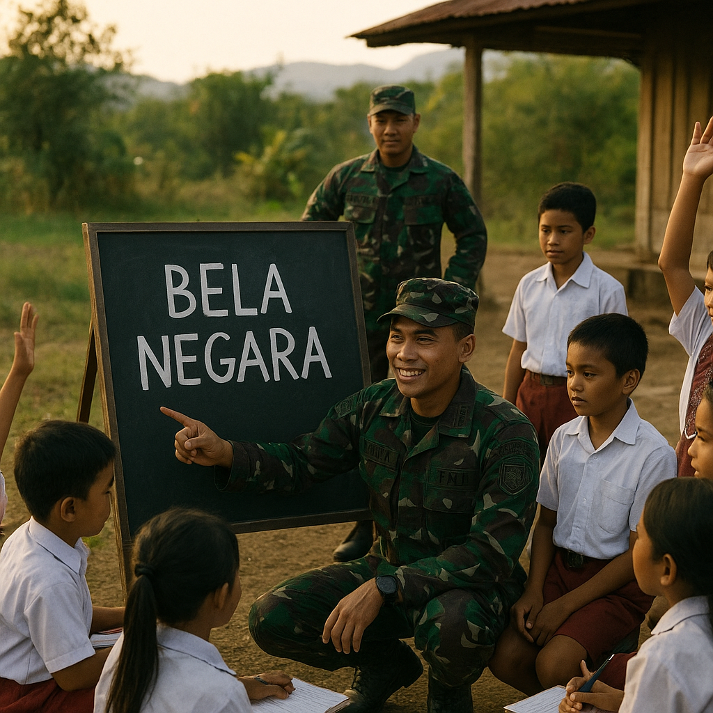 Prajurit TNI Berbagi Ilmu: Bela Negara Masuk Kurikulum Sekolah di Perbatasan