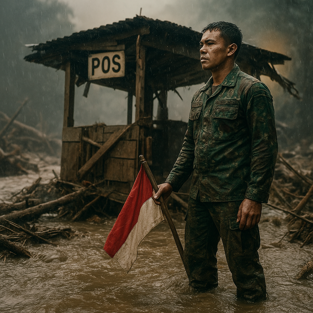 Kisah Pilu dan Heroik Prajurit TNI yang Tetap Menjaga Pos di Tengah Bencana Banjir Bandang
