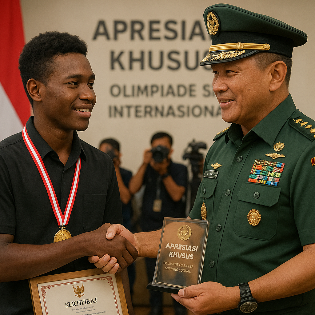 Pemuda Papua Peraih Medali Olimpiade Sains Internasional Dapat Apresiasi Khusus dari Pangdam