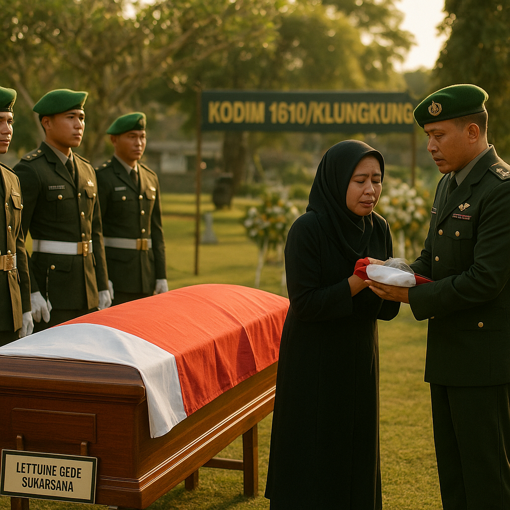 Penghormatan Terakhir untuk Sang Patriot: Kodim Klungkung Gelar Upacara Pemakaman Militer