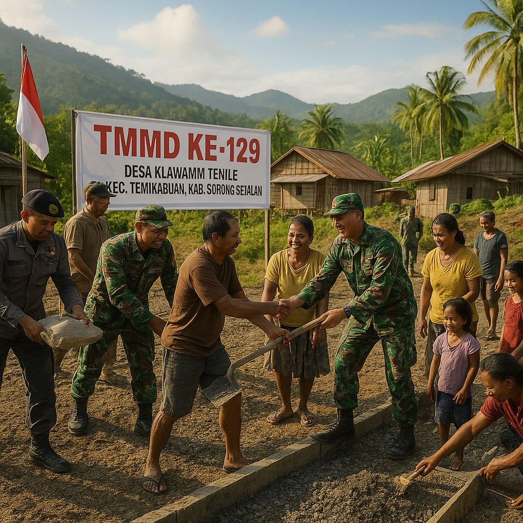 Sinergi TNI-Polri dan Warga: TMMD ke-129 Resmi Dimulai di Sorong Selatan, Bangun Kampung Bersama
