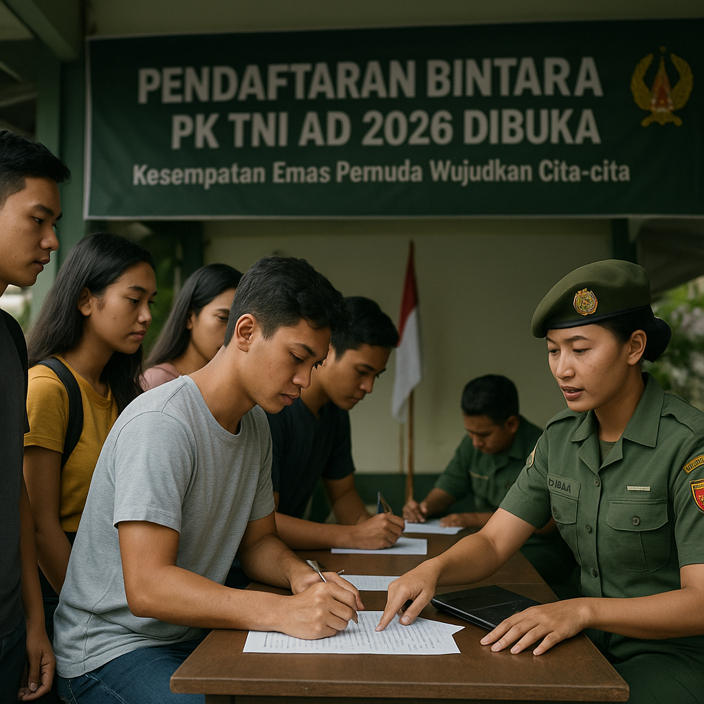 Pendaftaran Bintara PK TNI AD 2026 Dibuka, Kesempatan Emas Pemuda Wujudkan Cita-cita