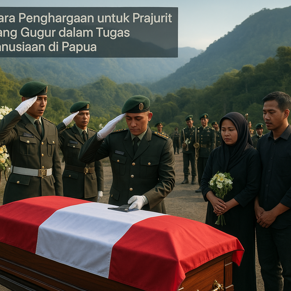 Upacara Penghargaan untuk Prajurit TNI yang Gugur dalam Tugas Kemanusiaan di Papua