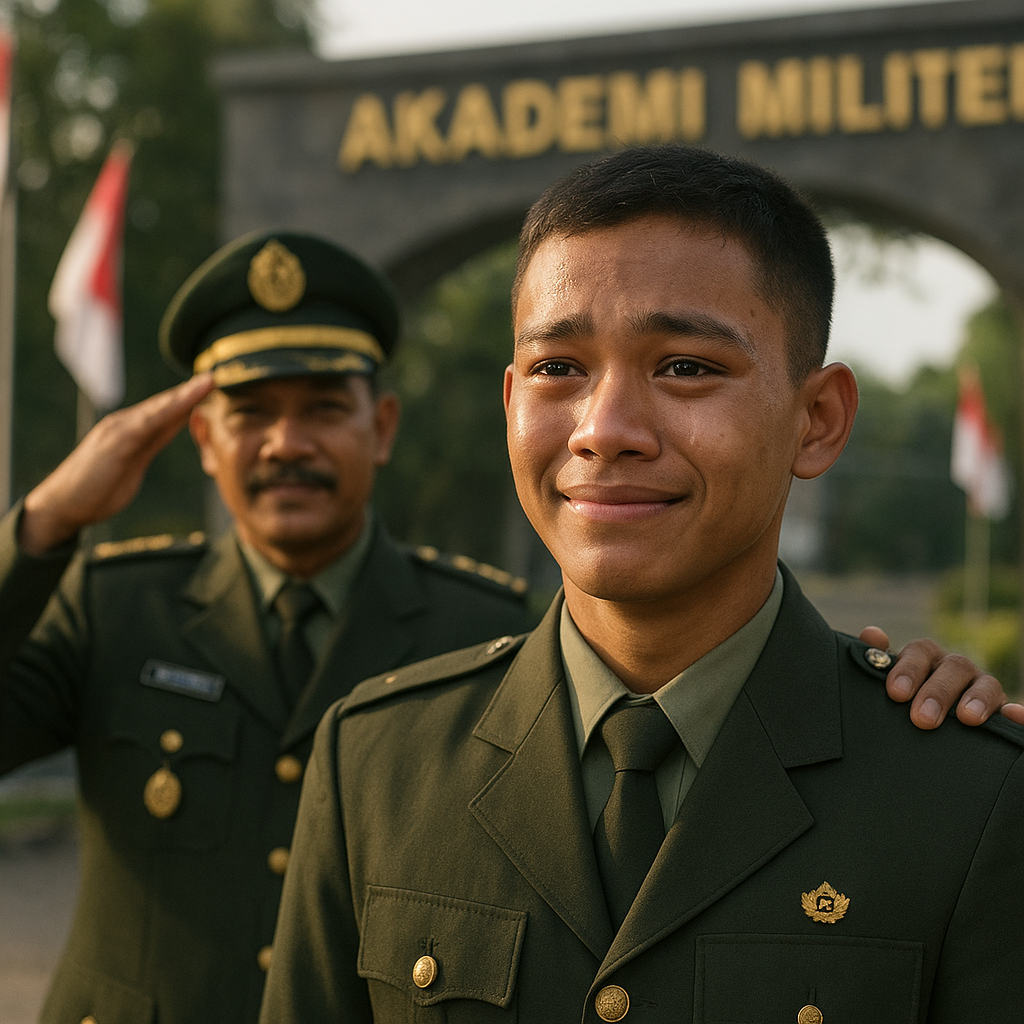 Potret Haru Anak Prajurit TNI Ikuti Jejak Ayahnya Masuk Akademi Militer