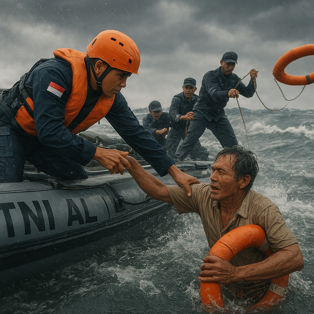 Kisah Inspiratif Prajurit TNI AL Selamatkan Nelayan Terombang-ambing di Laut Lepas, Pertaruhkan Nyawa demi Warga