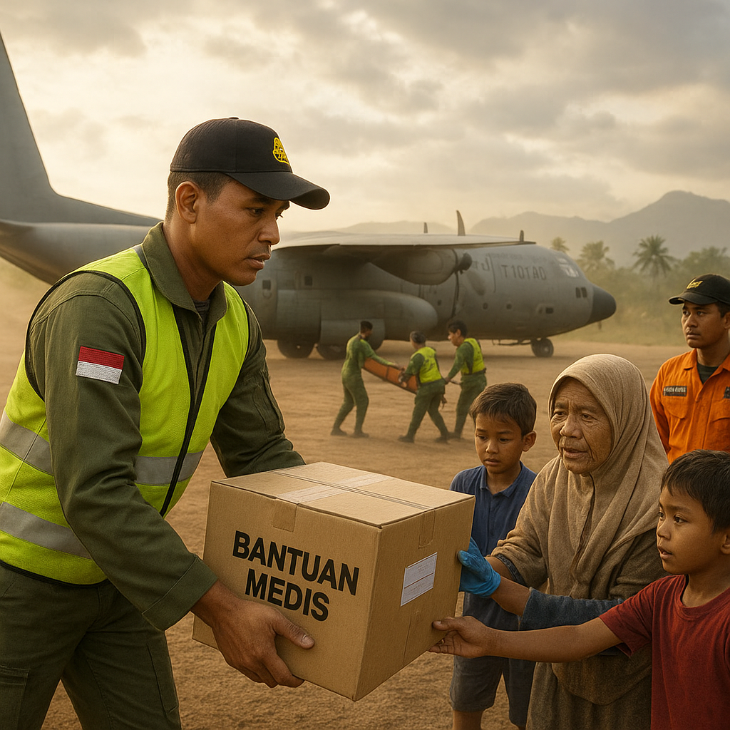 Prajurit TNI AU Diterbangkan untuk Bantuan Medis di Daerah Bencana, Tunjukkan bahwa TNI Selalu Ada untuk Rakyat