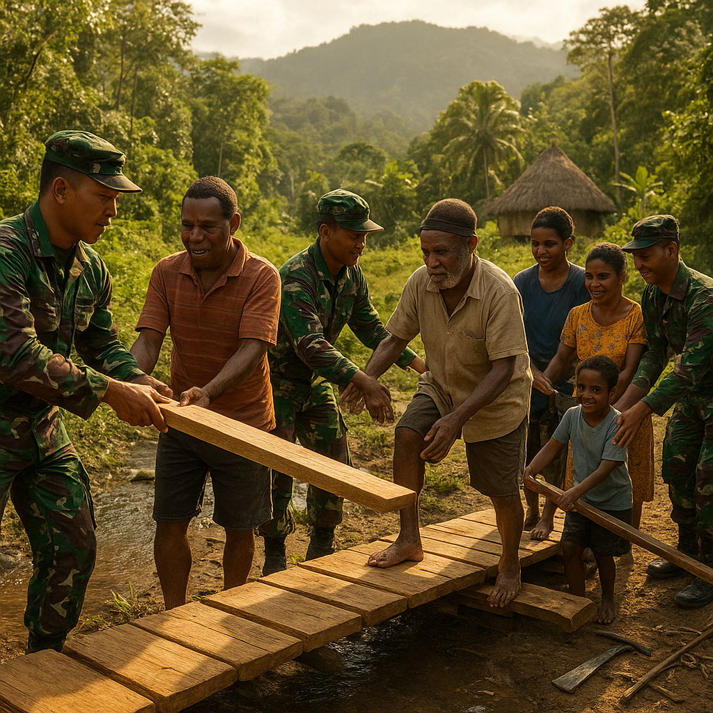 Bakti Sosial TNI di Pedalaman: Membangun Jembatan, Mengukir Senyuman di Hati Rakyat
