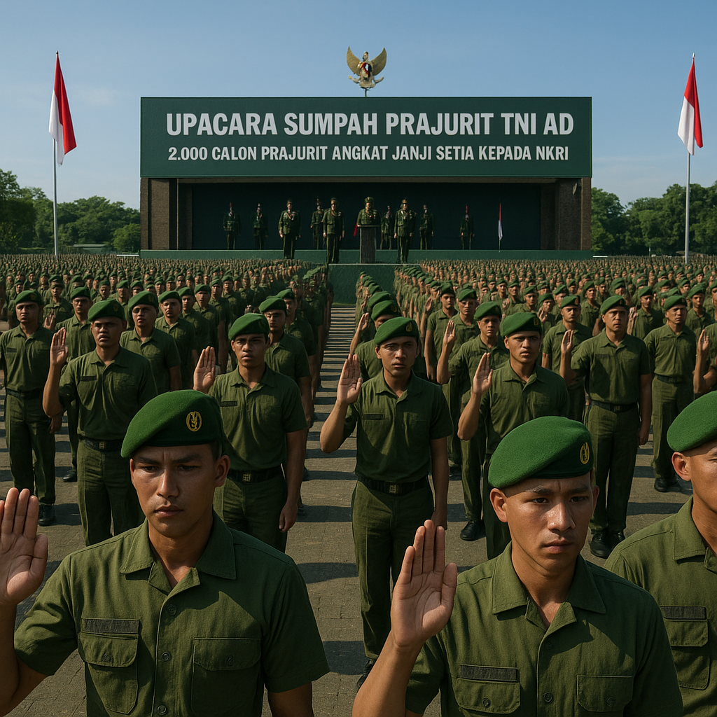 Upacara Sumpah Prajurit TNI AD: 2.000 Calon Prajurit Angkat Janji Setia kepada NKRI